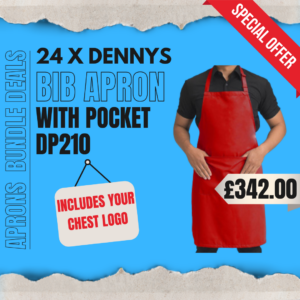 Dennys Bib Apron With Pocket DP210 Pack Of 24