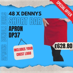 Denny's Short Bar Apron With Pocket DP37 Bundle Pack Of 48
