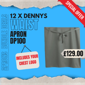 Denny's Multi Colour Range Waist Apron DP100 Bundle Pack of 12