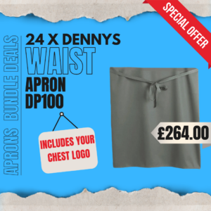 Denny's Multi Colour Range Waist Apron DP100 Bundle Pack Of 24
