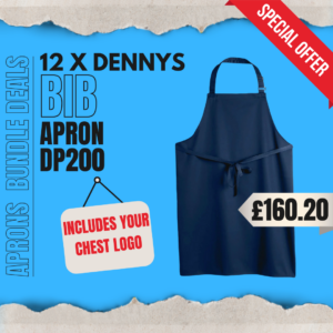 Denny's Polyester Bib Apron DP200 Bundle Pack Of 12 - Biscuit, One Size