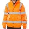 Beeswift High Visibility Fleece Lined Bomber Jacket Orange CBJFLOR