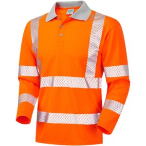 Leo Barricane Long Sleeve Hi-Vis Polo Shirt