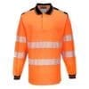 Portwest Hi-Vis Cotton Comfort Long Sleeve Polo Shirt T184