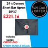 Denny's Short Bar Apron With Pocket DP37 Bundle Pack Of 24