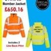 Supertouch Hi-vis Fleece Collared Bomber Jacket (Yellow or Orange)